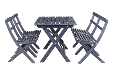 Larios Matgrupp Utomhus 76 cm + 2 Matstolar Utomhus + Bänk Utomhus - Svart - Utemöbler & utemiljö - Utegrupp - Matgrupp utomhus