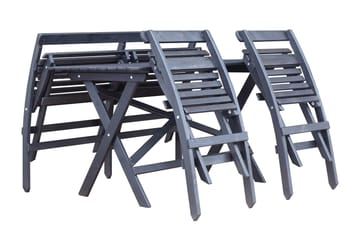 Larios Matgrupp Utomhus 76 cm + 2 Matstolar Utomhus + Bänk Utomhus - Svart - Utemöbler & utemiljö - Utegrupp - Matgrupp utomhus