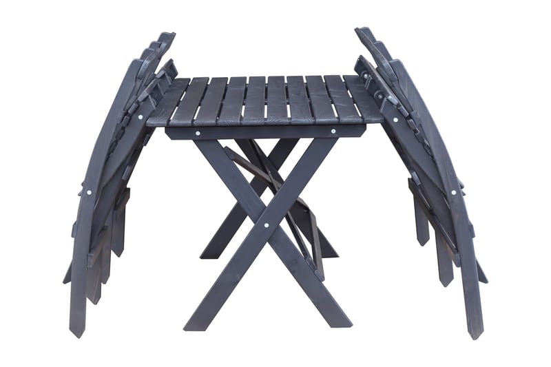 Larios Matgrupp Utomhus 76 cm + 2 Matstolar Utomhus + Bänk Utomhus - Svart - Utemöbler & utemiljö - Utegrupp - Matgrupp utomhus