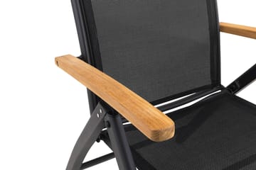 Las Vegas Matgrupp Utomhus 152-210 + 4 Positionsstol Lyx - Svart/Teak - Utemöbler & utemiljö - Utegrupp - Matgrupp utomhus