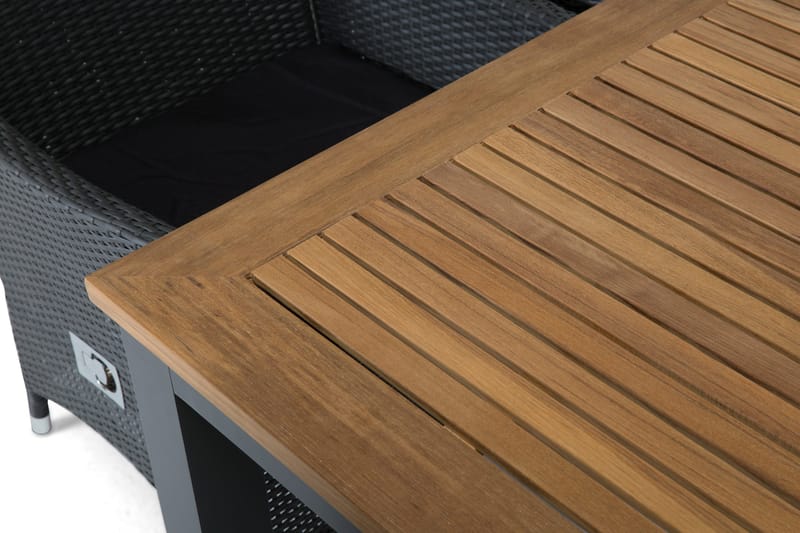 Las Vegas Matgrupp Utomhus 152-210 + 6 Jenny Ställbar Fåtölj - Teak/Svart - Utemöbler & utemiljö - Utegrupp - Matgrupp utomhus