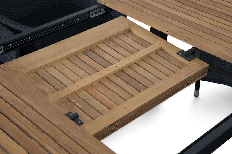 Las Vegas Matgrupp Utomhus 152-210 + 6 Jenny Ställbar Fåtölj - Teak/Svart - Utemöbler & utemiljö - Utegrupp - Matgrupp utomhus