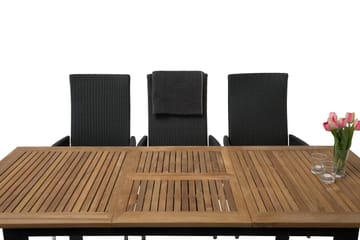 Las Vegas Matgrupp Utomhus 152-210 + 6 Jenny Ställbar Fåtölj - Teak/Svart - Utemöbler & utemiljö - Utegrupp - Matgrupp utomhus