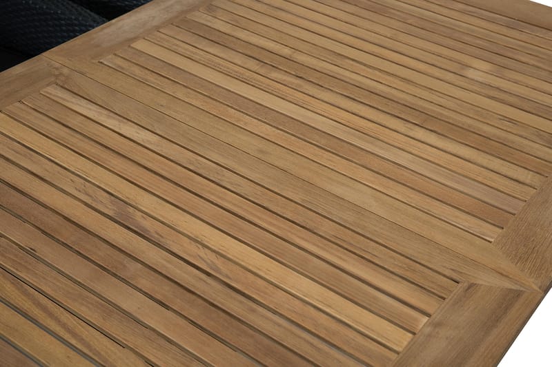 Las Vegas Matgrupp Utomhus 152-210 + 6 Thor Fåtölj - Svart/Teak/Svart - Utemöbler & utemiljö - Utegrupp - Matgrupp utomhus