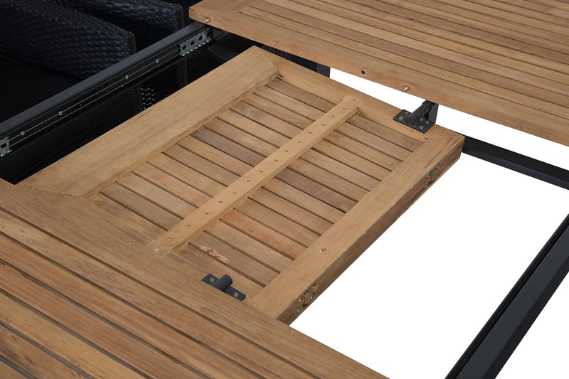 Las Vegas Matgrupp Utomhus 152-210 + 6 Thor Fåtölj - Svart/Teak/Svart - Utemöbler & utemiljö - Utegrupp - Matgrupp utomhus