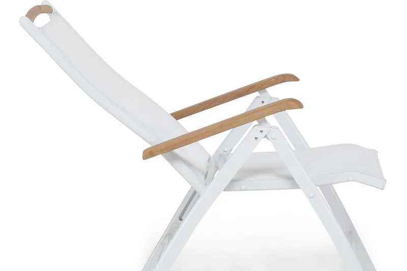 Las Vegas Matgrupp Utomhus 220-280 + 6 Positionsstol Lyx - Teak/Vit - Utemöbler & utemiljö - Utegrupp - Matgrupp utomhus