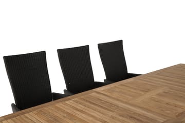 Las Vegas Matgrupp Utomhus 220-280 + 8 Jenny Ställbar Fåtölj - Teak/Svart - Utemöbler & utemiljö - Utegrupp - Matgrupp utomhus