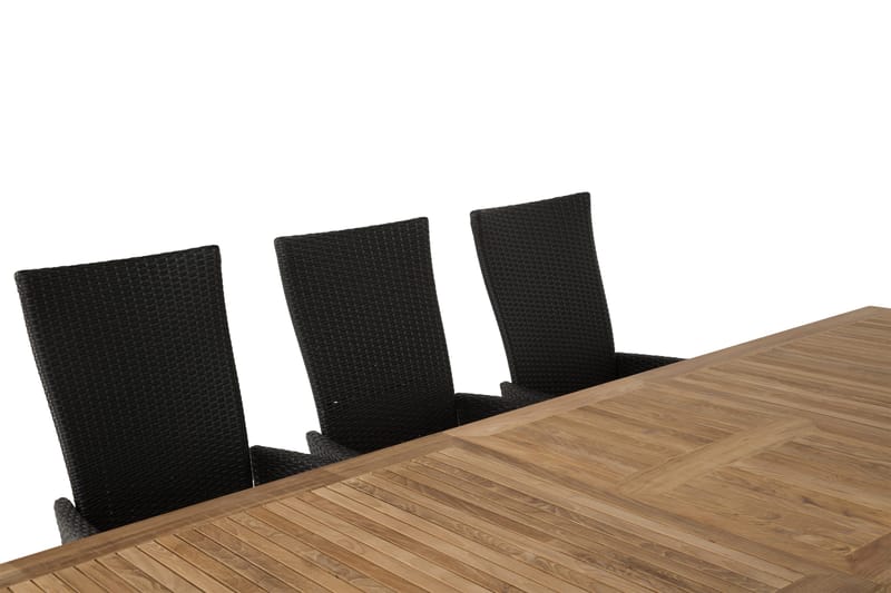 Las Vegas Matgrupp Utomhus 220-280 + 8 Jenny Ställbar Fåtölj - Teak/Svart - Utemöbler & utemiljö - Utegrupp - Matgrupp utomhus