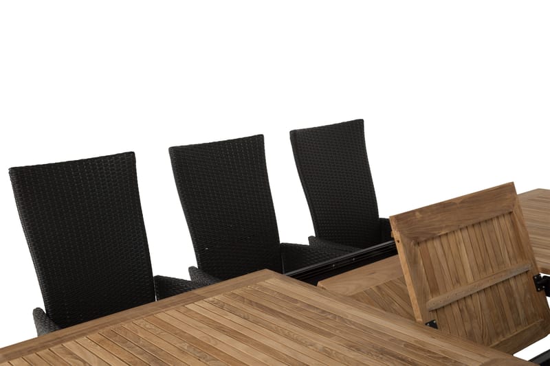 Las Vegas Matgrupp Utomhus 220-280 + 8 Jenny Ställbar Fåtölj - Teak/Svart - Utemöbler & utemiljö - Utegrupp - Matgrupp utomhus