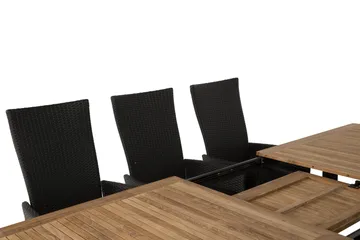 Las Vegas Matgrupp Utomhus 220-280 + 8 Jenny Ställbar Fåtölj - Teak/Svart - Utemöbler & utemiljö - Utegrupp - Matgrupp utomhus