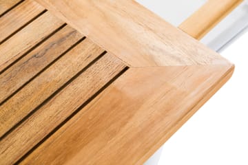 Las Vegas Matgrupp Utomhus 220-280 + 8 Positionsstol Lyx m Dyna - Vit/Teak/Vit/Teak/Grå - Utemöbler & utemiljö - Utegrupp - Matgrupp utomhus