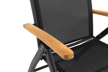 Las Vegas Matgrupp Utomhus 220-280 + 8 Positionsstol Lyx m Dyna - Svart/Teak/Grå - Utemöbler & utemiljö - Utegrupp - Matgrupp utomhus