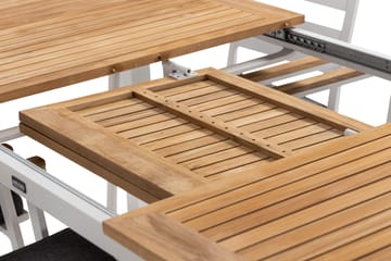 Las Vegas Matgrupp Utomhus 220-280 cm + 6 Oliver Matstol - Teak/Vit - Utemöbler & utemiljö - Utegrupp - Matgrupp utomhus