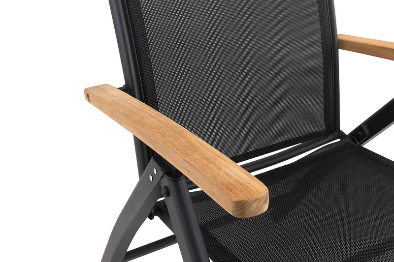 Las Vegas Matgrupp Utomhus Las Vegas 220-280 + 8 Positionsstol Lyx - Svart/Teak - Utemöbler & utemiljö - Utegrupp - Matgrupp utomhus