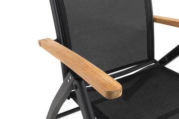 Las Vegas Matgrupp Utomhus Las Vegas 220-280 + 8 Positionsstol Lyx - Svart/Teak - Utemöbler & utemiljö - Utegrupp - Matgrupp utomhus