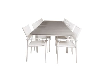 Matgrupp Utomhus Levels 225-325 cm Rektangulär med 10 Santorini Utestolar - Grå - Utemöbler & utemiljö - Utegrupp - Matgrupp utomhus