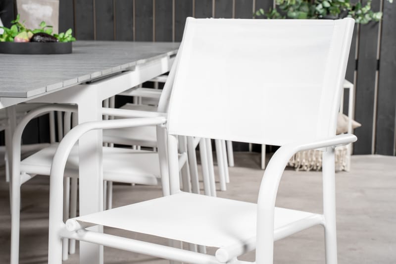 Matgrupp Utomhus Levels 225-325 cm Rektangulär med 10 Santorini Utestolar - Grå - Utemöbler & utemiljö - Utegrupp - Matgrupp utomhus