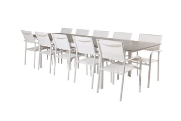 Matgrupp Utomhus Levels 225-325 cm Rektangulär med 10 Santorini Utestolar - Grå - Utemöbler & utemiljö - Utegrupp - Matgrupp utomhus