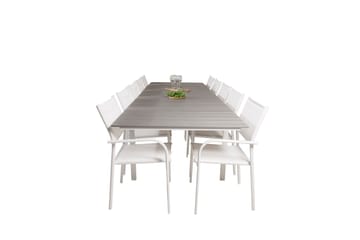 Matgrupp Utomhus Levels 225-325 cm Rektangulär med 10 Santorini Utestolar - Grå - Utemöbler & utemiljö - Utegrupp - Matgrupp utomhus