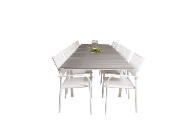 Matgrupp Utomhus Levels 225-325 cm Rektangulär med 10 Santorini Utestolar - Grå - Utemöbler & utemiljö - Utegrupp - Matgrupp utomhus