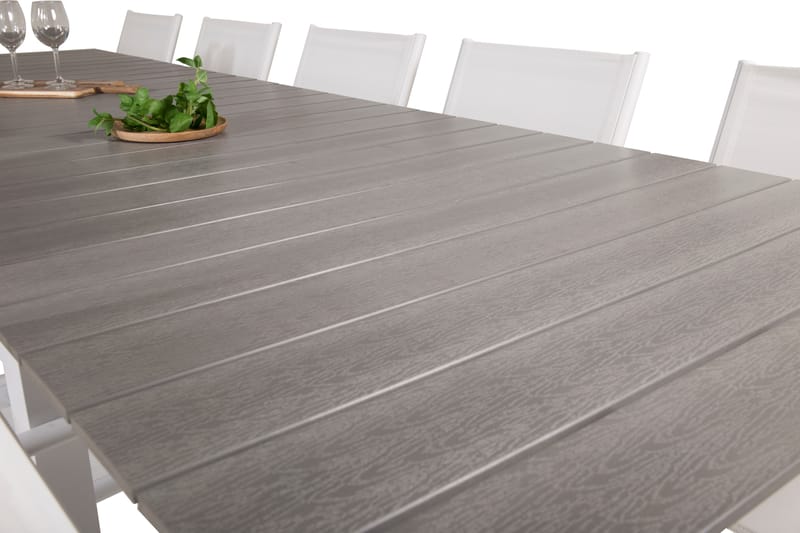 Matgrupp Utomhus Levels 225-325 cm Rektangulär med 10 Santorini Utestolar - Grå - Utemöbler & utemiljö - Utegrupp - Matgrupp utomhus