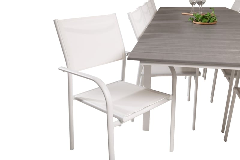 Matgrupp Utomhus Levels 225-325 cm Rektangulär med 10 Santorini Utestolar - Grå - Utemöbler & utemiljö - Utegrupp - Matgrupp utomhus