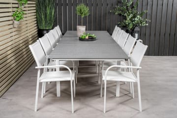 Matgrupp Utomhus Levels 225-325 cm Rektangulär med 10 Santorini Utestolar - Grå - Utemöbler & utemiljö - Utegrupp - Matgrupp utomhus