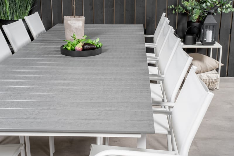 Matgrupp Utomhus Levels 225-325 cm Rektangulär med 10 Santorini Utestolar - Grå - Utemöbler & utemiljö - Utegrupp - Matgrupp utomhus