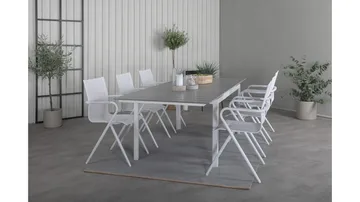 Levels Förlängningsbar Matgrupp 160-240cm + 6 Alina Stolar S - Svart - Utemöbler & utemiljö - Utegrupp - Matgrupp utomhus