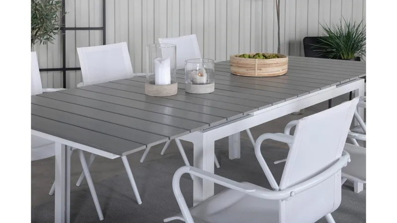 Levels Förlängningsbar Matgrupp 160-240cm + 6 Alina Stolar S - Svart - Utemöbler & utemiljö - Utegrupp - Matgrupp utomhus