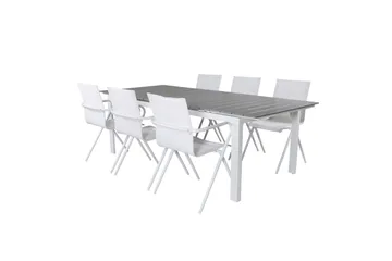 Levels Förlängningsbar Matgrupp 229cm + 6 Alina Stolar Grå/V - Grå/Vit - Utemöbler & utemiljö - Utegrupp - Matgrupp utomhus