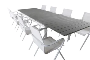 Levels Förlängningsbar Matgrupp 229cm + 8 Alina Stolar Svart - Svart/Grå - Utemöbler & utemiljö - Utegrupp - Matgrupp utomhus