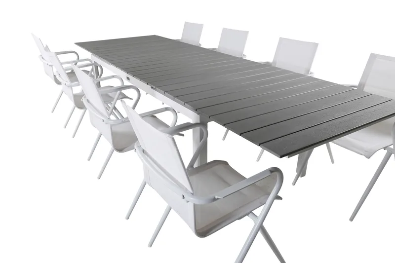 Levels Förlängningsbar Matgrupp 229cm + 8 Alina Stolar Svart - Svart/Grå - Utemöbler & utemiljö - Utegrupp - Matgrupp utomhus