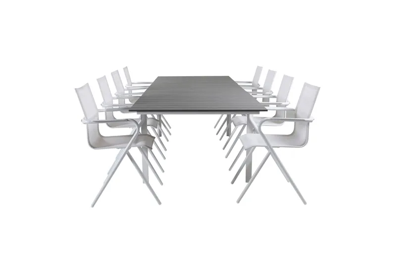 Levels Förlängningsbar Matgrupp 229cm + 8 Alina Stolar Svart - Svart/Grå - Utemöbler & utemiljö - Utegrupp - Matgrupp utomhus