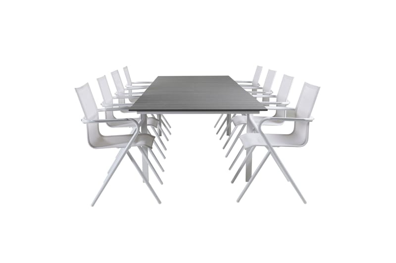 Levels Förlängningsbar Matgrupp 229cm + 8 Alina Stolar Svart - Svart/Grå - Utemöbler & utemiljö - Utegrupp - Matgrupp utomhus