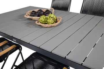 Levels Förlängningsbar Matgrupp Utomhus 160-240 cm + 4 st Bois Matstol - Grå/Svart - Utemöbler & utemiljö - Utegrupp - Matgrupp utomhus