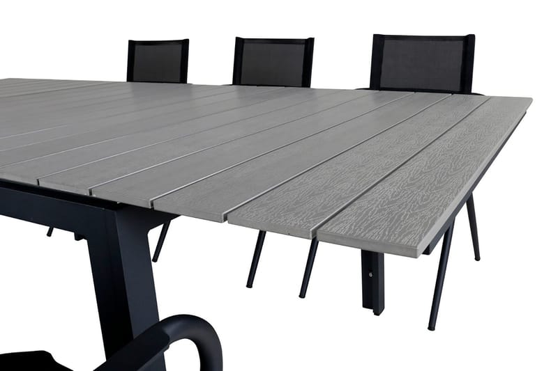 Levels Förlängningsbar Matgrupp Utomhus 160-240cm + 6 Alina Stolar - Svart - Utemöbler & utemiljö - Utegrupp - Matgrupp utomhus