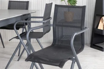 Levels Förlängningsbar Matgrupp Utomhus 160-240cm + 6 Alina Stolar - Svart - Utemöbler & utemiljö - Utegrupp - Matgrupp utomhus
