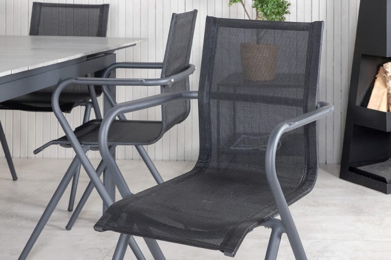 Levels Förlängningsbar Matgrupp Utomhus 160-240cm + 6 Alina Stolar - Svart - Utemöbler & utemiljö - Utegrupp - Matgrupp utomhus