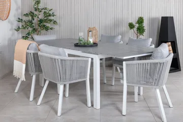 Levels Förlängningsbar Matgrupp Utomhus 160-240cm + 6 Virya Stolar - Grå - Utemöbler & utemiljö - Utegrupp - Matgrupp utomhus