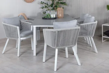 Levels Förlängningsbar Matgrupp Utomhus 160-240cm + 6 Virya Stolar - Grå - Utemöbler & utemiljö - Utegrupp - Matgrupp utomhus