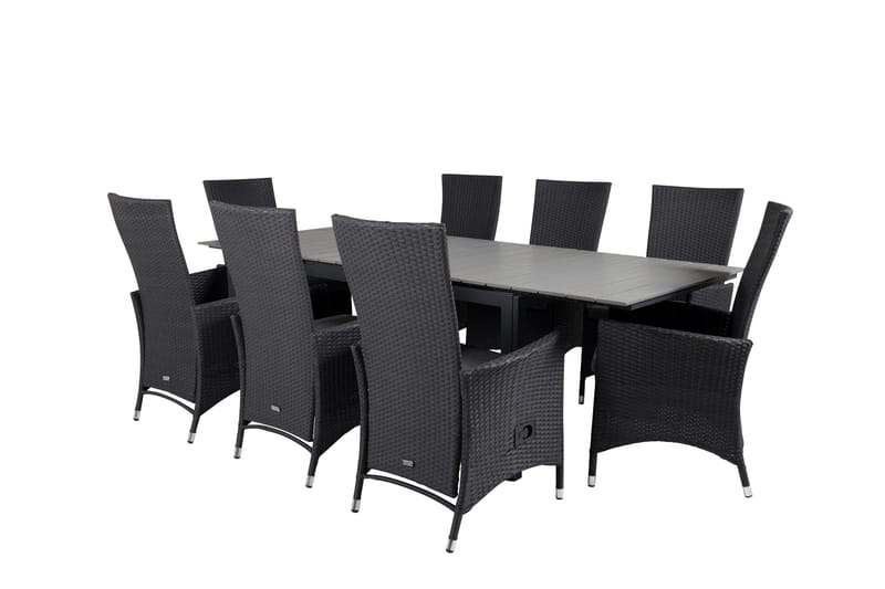 Levels Förlängningsbar Matgrupp Utomhus 160-240cm + 8 Padova Stolar, Natur