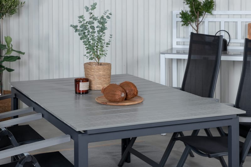 Levels Förlängningsbar Matgrupp Utomhus 160cm + 4 Albany Stolar - Brun/Vit - Utemöbler & utemiljö - Utegrupp - Matgrupp utomhus