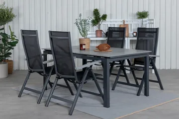 Levels Förlängningsbar Matgrupp Utomhus 160cm + 4 Albany Stolar - Brun/Vit - Utemöbler & utemiljö - Utegrupp - Matgrupp utomhus