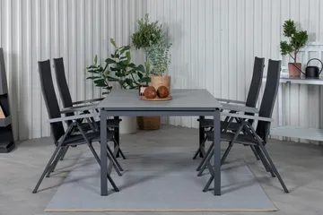 Levels Förlängningsbar Matgrupp Utomhus 160cm + 4 Albany Stolar - Brun/Vit - Utemöbler & utemiljö - Utegrupp - Matgrupp utomhus