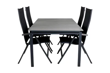 Levels Förlängningsbar Matgrupp Utomhus 160cm + 4 Albany Stolar - Brun/Vit - Utemöbler & utemiljö - Utegrupp - Matgrupp utomhus