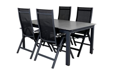 Levels Förlängningsbar Matgrupp Utomhus 160cm + 4 Albany Stolar - Brun/Vit - Utemöbler & utemiljö - Utegrupp - Matgrupp utomhus