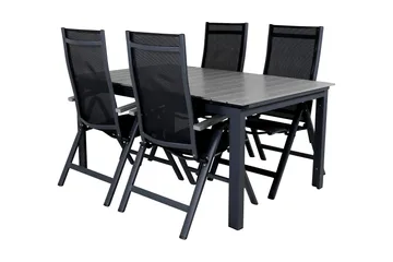 Levels Förlängningsbar Matgrupp Utomhus 160cm + 4 Albany Stolar - Brun/Vit - Utemöbler & utemiljö - Utegrupp - Matgrupp utomhus