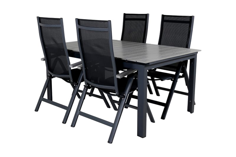 Levels Förlängningsbar Matgrupp Utomhus 160cm + 4 Albany Stolar - Brun/Vit - Utemöbler & utemiljö - Utegrupp - Matgrupp utomhus