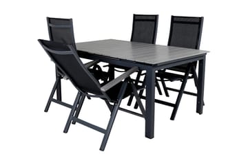 Levels Förlängningsbar Matgrupp Utomhus 160cm + 4 Albany Stolar - Brun/Vit - Utemöbler & utemiljö - Utegrupp - Matgrupp utomhus